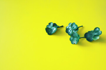 St. patrick's day background. Religious Christian Irish celebration. Four-leaf clover symbol of good luck.