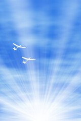 青空に紙飛行機