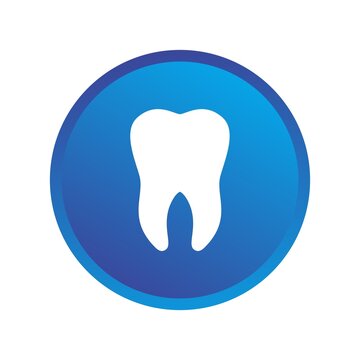 Tooth and circle on white