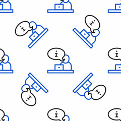 Line Television report icon isolated seamless pattern on white background. TV news. Colorful outline concept. Vector