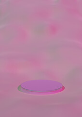 Soft Cloudy, Dreamy Product Display Pink and Yellow Background with Podium or Stand for Cosmetic Products. 3D Render with Soft Abstract Shapes.