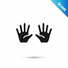 Grey Medical rubber gloves icon isolated on white background. Protective rubber gloves. Vector