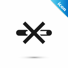 Grey No Smoking icon isolated on white background. Cigarette symbol. Vector