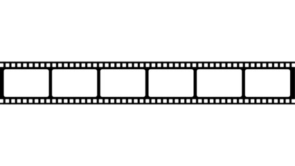 film strip icon isolated on transparent background. tape photo film strip frame, Video Film strip roll, Vector illustration