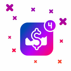 Color Mobile stock trading concept icon isolated on white background. Online trading, stock market analysis, business and investment. Gradient random dynamic shapes. Vector