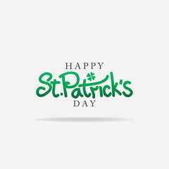 Happy St. Patricks Day with Clovers on white background