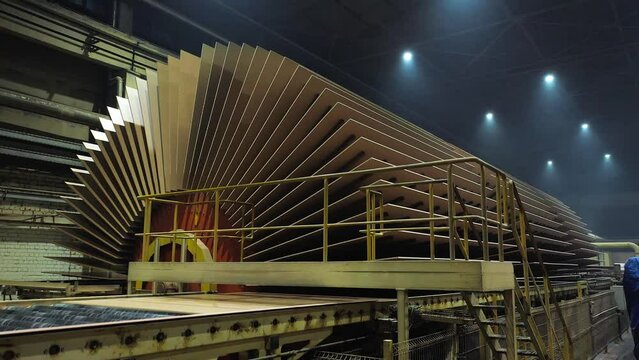 Equipment for drying chipboard at the factory