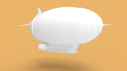 3D rendering of a floating zeppelin blimp flying balloon aircraft vehicle isolated on empty space background. © Sepia100