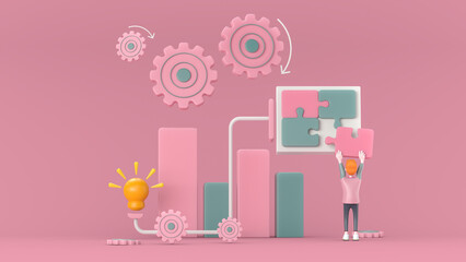 startup growth concept 3d illustration