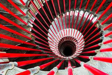 Abstract stairs in Ljubljana Castle, Slovenia, Europe