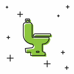 Black Toilet bowl icon isolated on white background. Vector