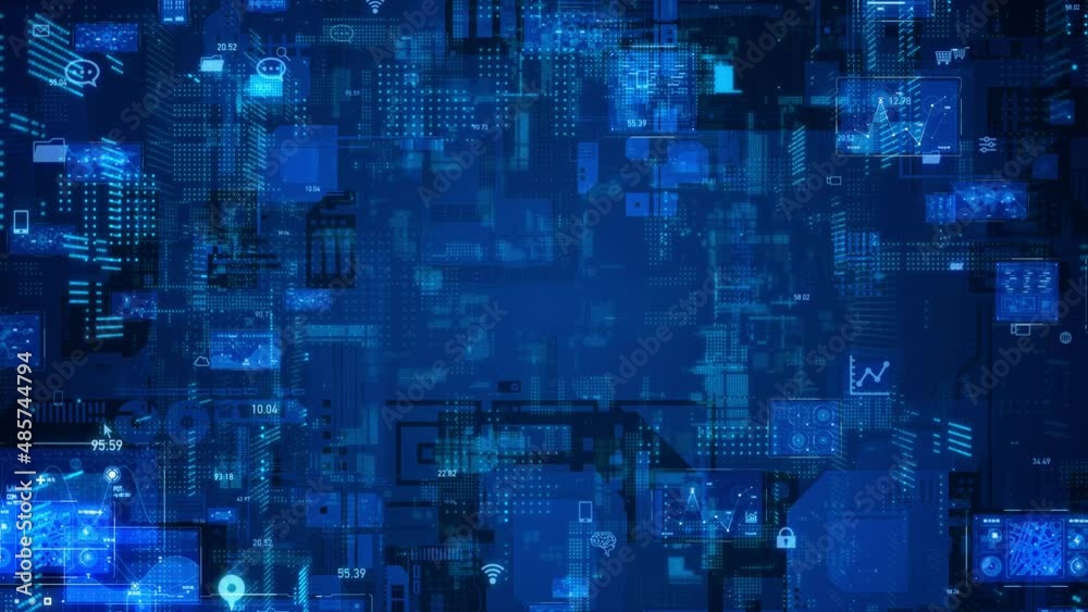 Aufkleber Electronics technology concept. Digital transformation. Abstract background.
