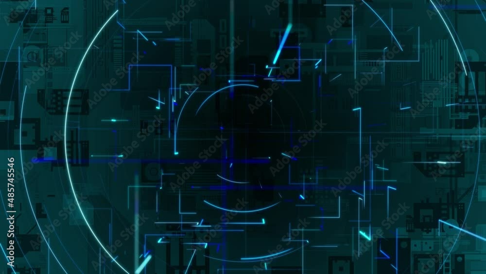 Aufkleber Electronics technology concept. Digital transformation. Abstract background.