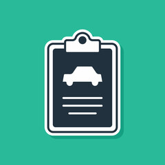 Blue Car inspection icon isolated on green background. Car service. Vector