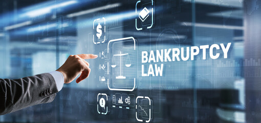 Bankruptcy law concept. Insolvency law. Company has problems