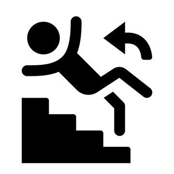 Man Falling Down Glyph Icon Vector
