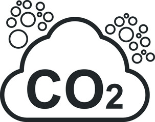 Carbon dioxide gas icon, co2 gas vector icon , co2 cloud icon 