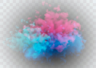 Fototapeta premium Fog or smoke isolated special effect on transparent background. Red vector cloudiness, mist or smog background. Vector illustration