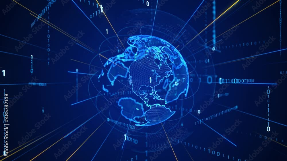 Poster global communication network concept. digital transformation.