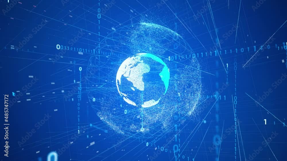 Poster Global communication network concept. Digital transformation.