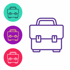 Set line Toolbox icon isolated on white background. Tool box sign. Set icons colorful. Vector