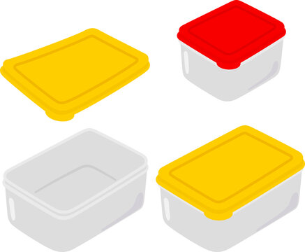 蓋を開閉したフードコンテナ