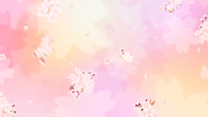 Plakat Pastel background material using cherry blossoms