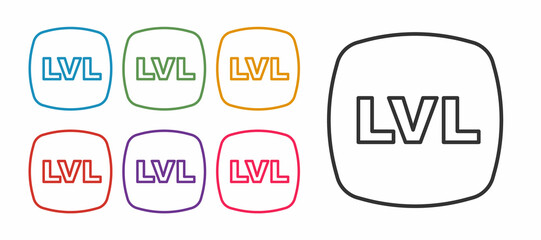 Set line Level game icon isolated on white background. Set icons colorful. Vector
