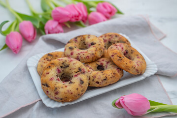 sweet berry chocolate donuts