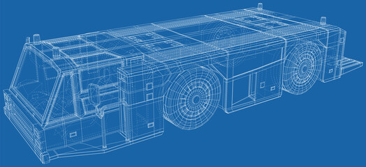 Tow truck transport outline Wire-frame. EPS10 format.