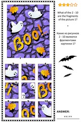 Halloween visual puzzle: What of the 2 - 10 are the fragments of the picture 1? Answer included.
