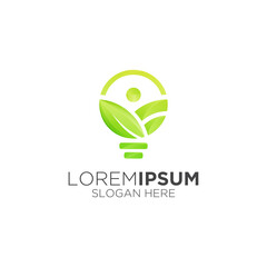 eco-friendly lamp leaf logo