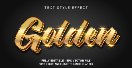 Golden Text Style Effect. Editable Graphic Text Template.