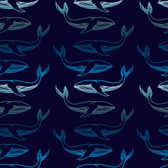 seamless pattern whale