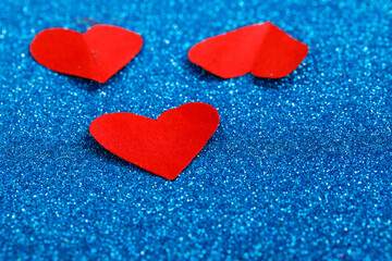 Little heart and Red rose with copy space frame. Valentine day concept.