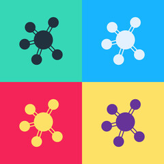 Pop art Project team base icon isolated on color background. Business analysis and planning, consulting, team work, project management. Vector