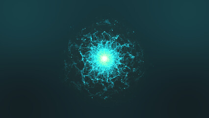 3d illustration of abstract blue circle with light effect.