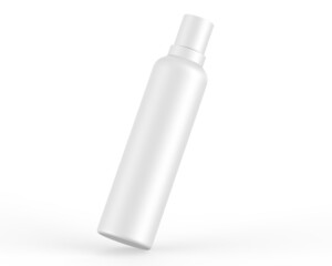 Blank plastic cosmetic bottle for branding and mockup, 3d render illustration