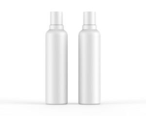 Blank plastic cosmetic bottle for branding and mockup, 3d render illustration