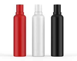 Blank plastic cosmetic bottle for branding and mockup, 3d render illustration