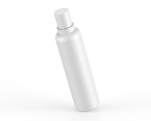 Blank plastic cosmetic bottle for branding and mockup, 3d render illustration