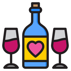 wine color line style icon