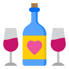 wine flat style icon