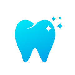 shining tooth minimal vector illustration dental clinic logo icon isolated on white background