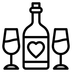 wine outline style icon