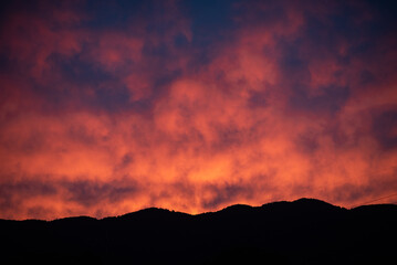 sunset over the mountains