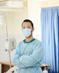 Lifestyle posing people working at modern hospital