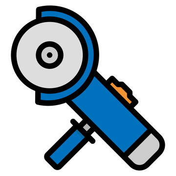 blue angle grinder tool icon clip art preview