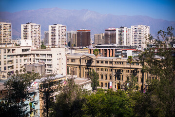 View of downtown Santiago from Cerro Santa Lucia (Santa Lucia park), Santiago, Santiago Province, Chile, South America