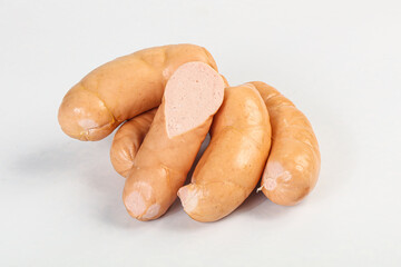 Natural meat sausages with minced meat